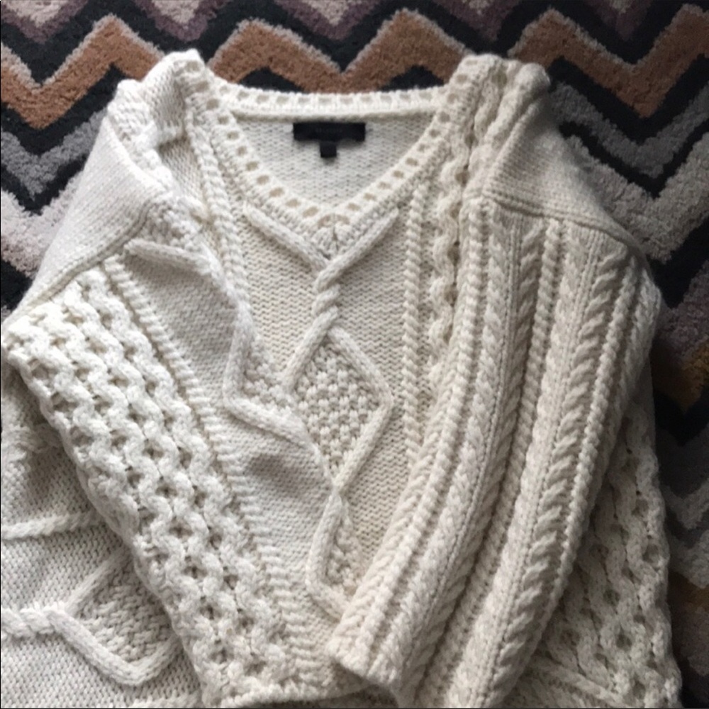 Belstaff cable ivory knit sweater size S